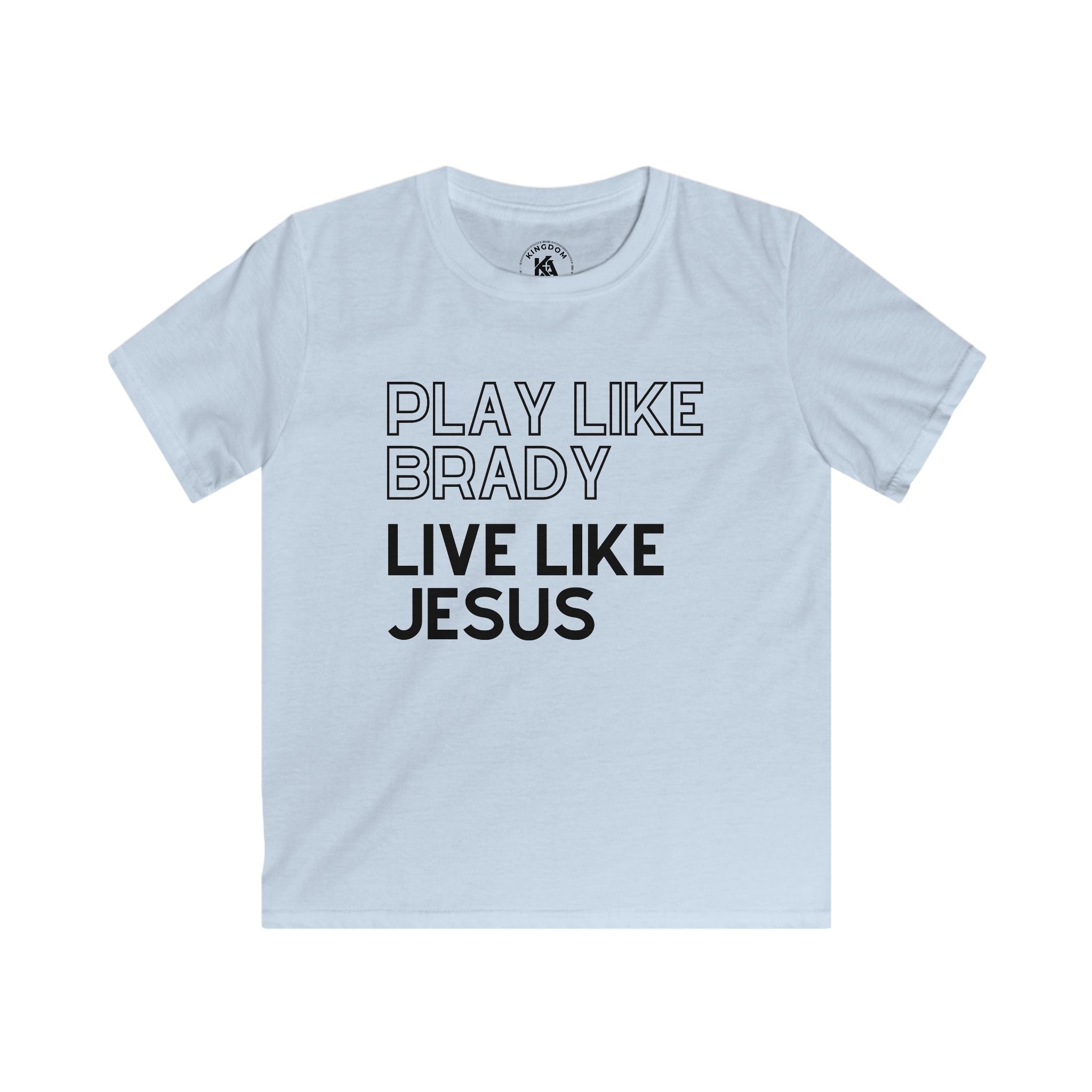 Play Like Brady Live Like Jesus | Youth Football T-Shirt