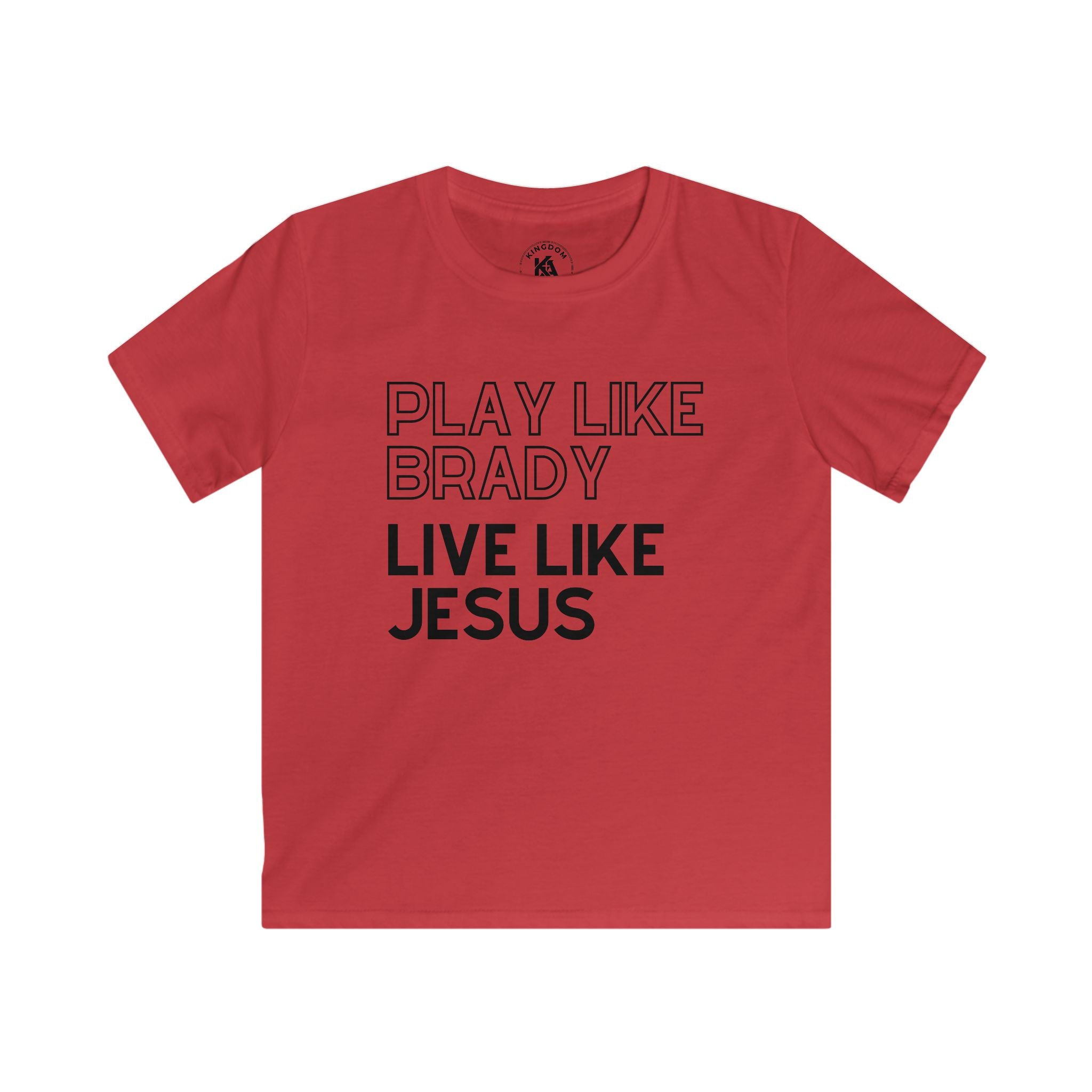 Play Like Brady Live Like Jesus | Youth Football T-Shirt
