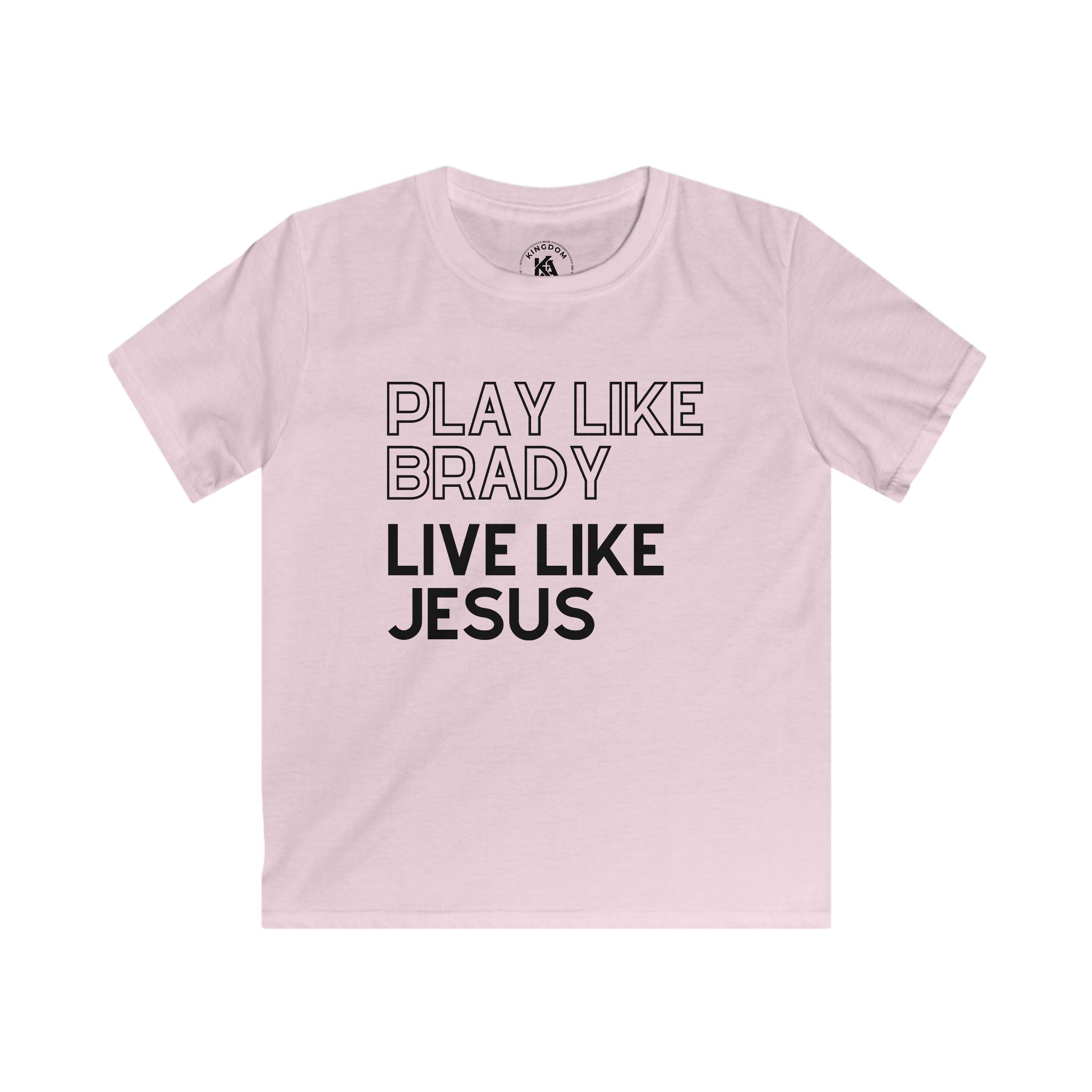 Play Like Brady Live Like Jesus | Youth Football T-Shirt