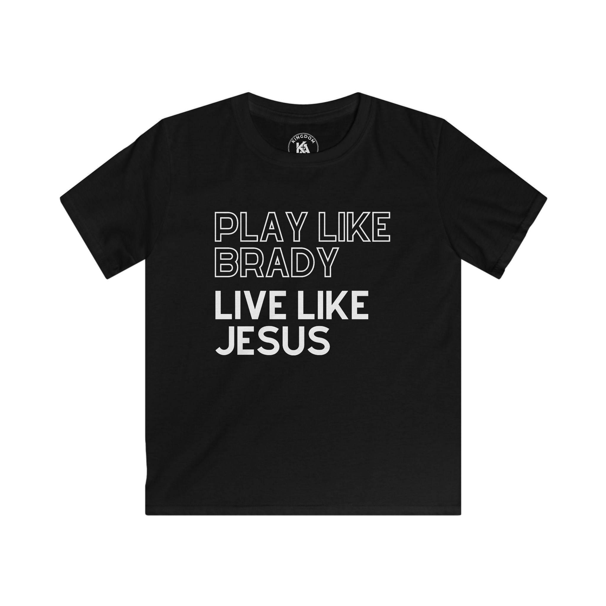 Play Like Brady Live Like Jesus | Youth Football T-Shirt