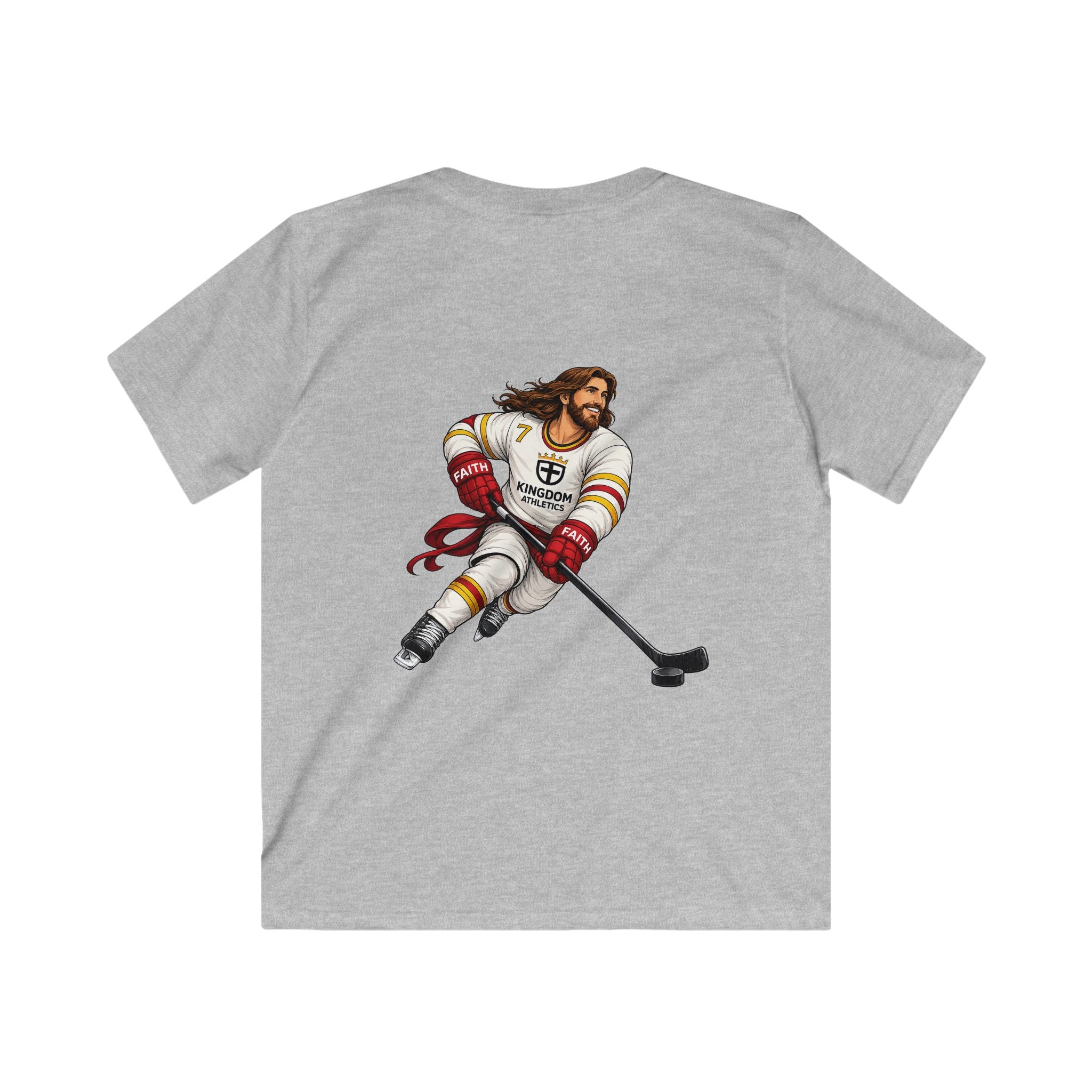 Jesus is My Enforcer | Youth Hockey Athletic Tshirt