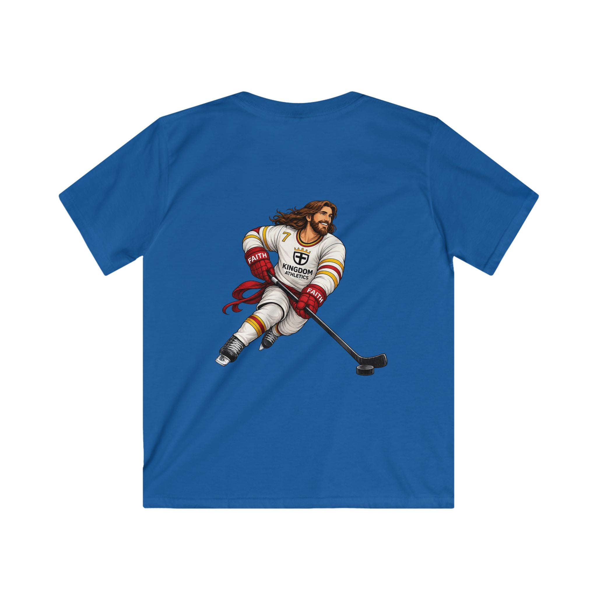 Jesus is My Enforcer | Youth Hockey Athletic Tshirt