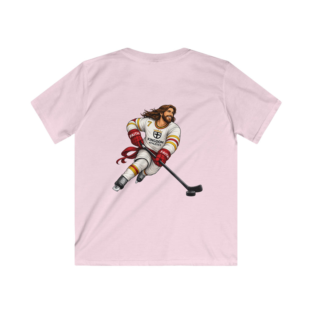 Jesus is My Enforcer | Youth Hockey Athletic Tshirt