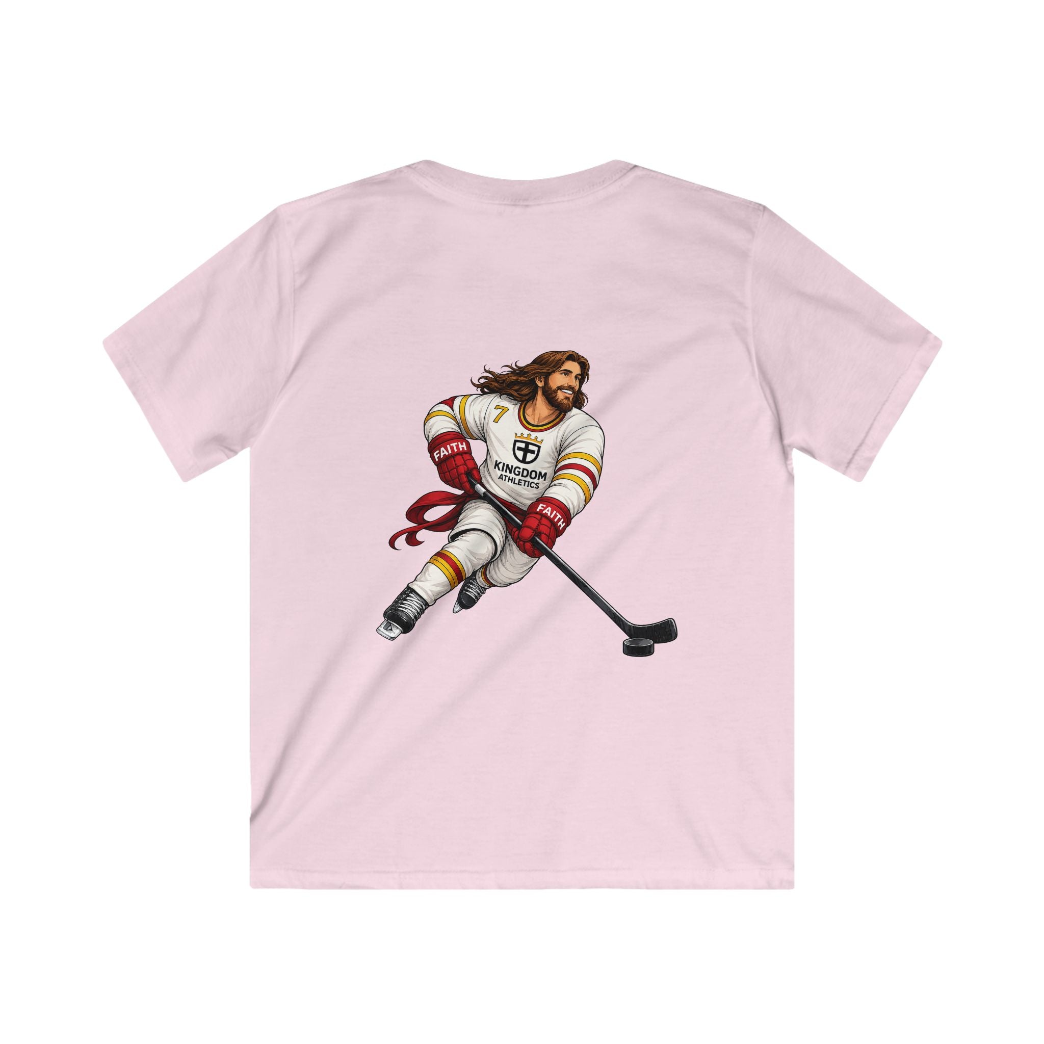 Jesus is My Enforcer | Youth Hockey Athletic Tshirt