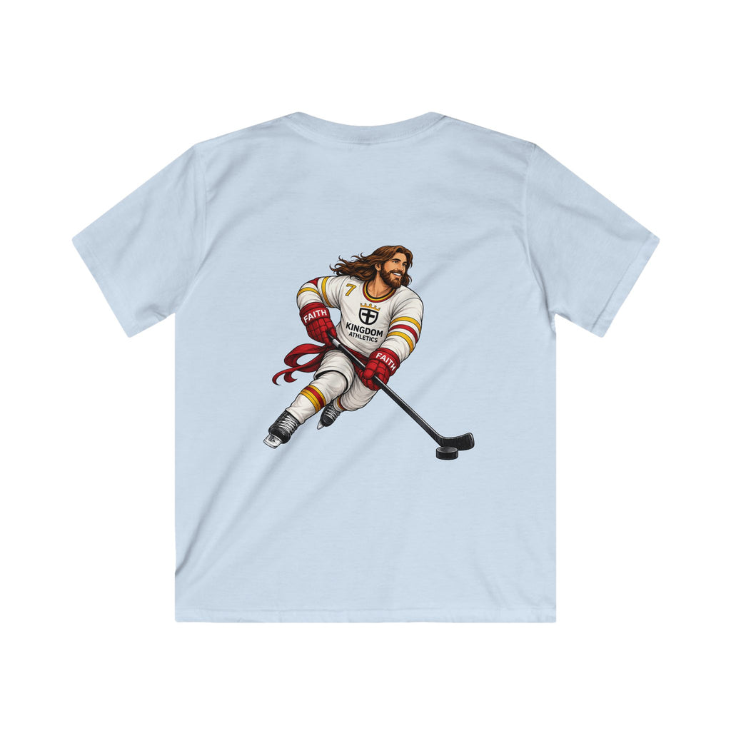 Jesus is My Enforcer | Youth Hockey Athletic Tshirt