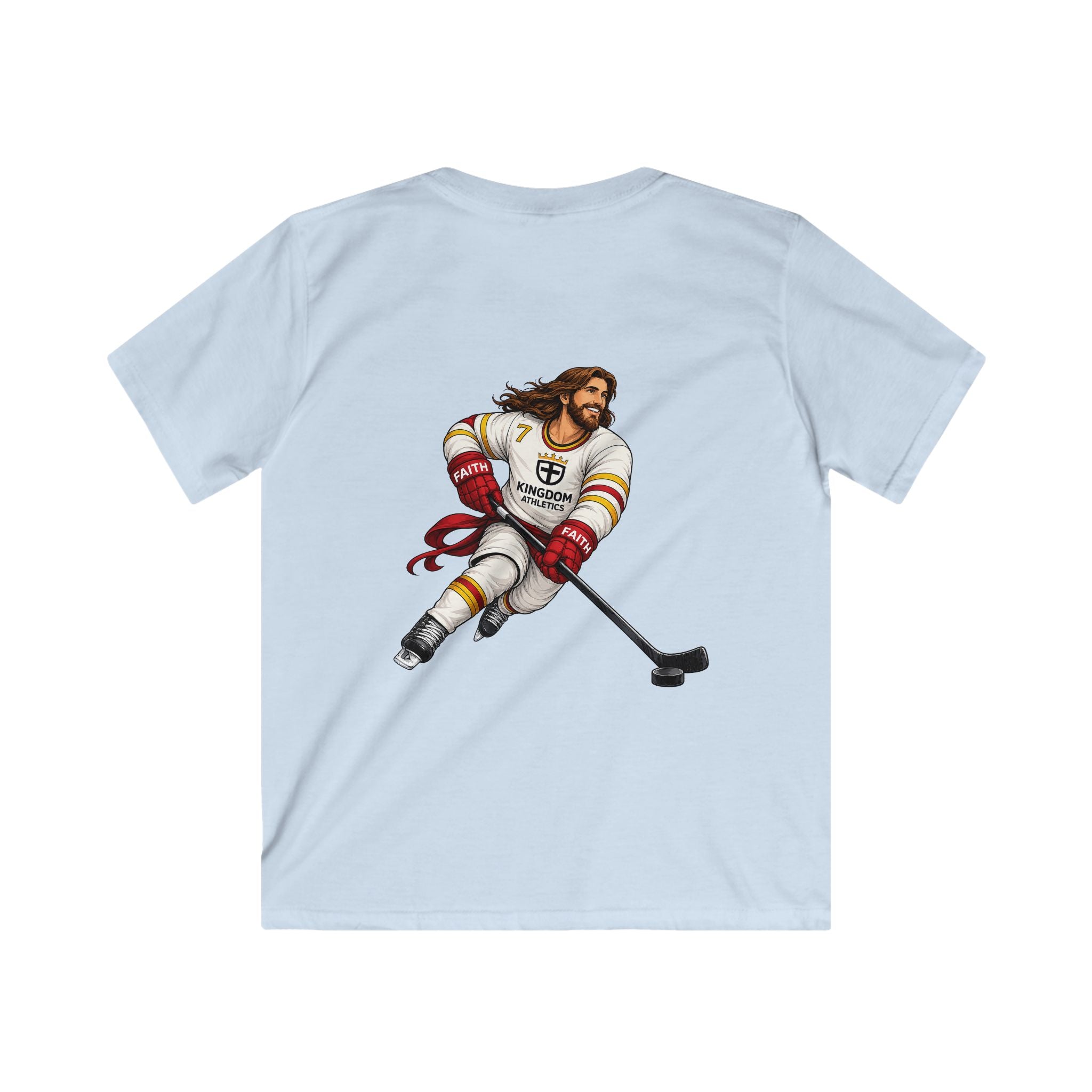 Jesus is My Enforcer | Youth Hockey Athletic Tshirt