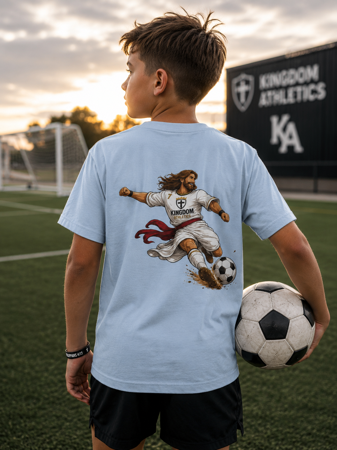 Jesus is my Striker | Youth Soccer Athletic Tshirt