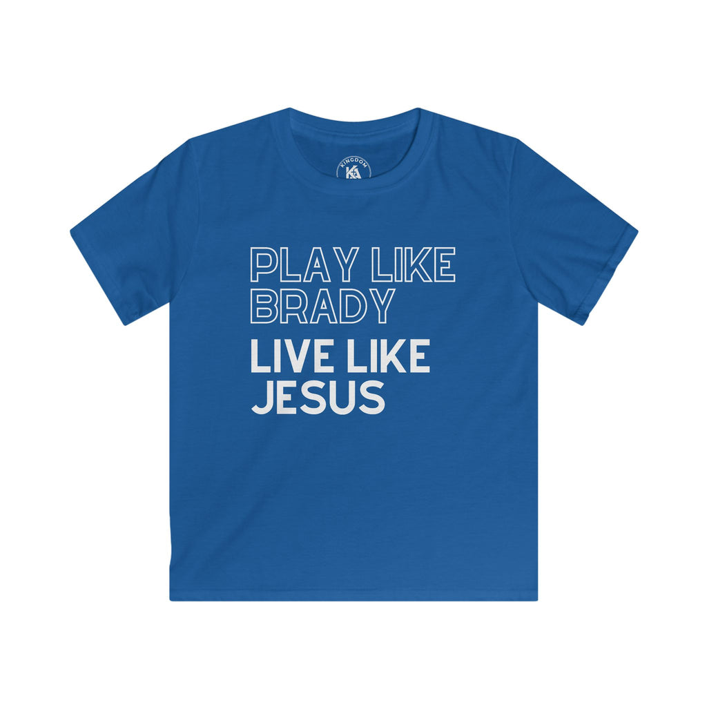 Play Like Brady Live Like Jesus | Youth Football T-Shirt