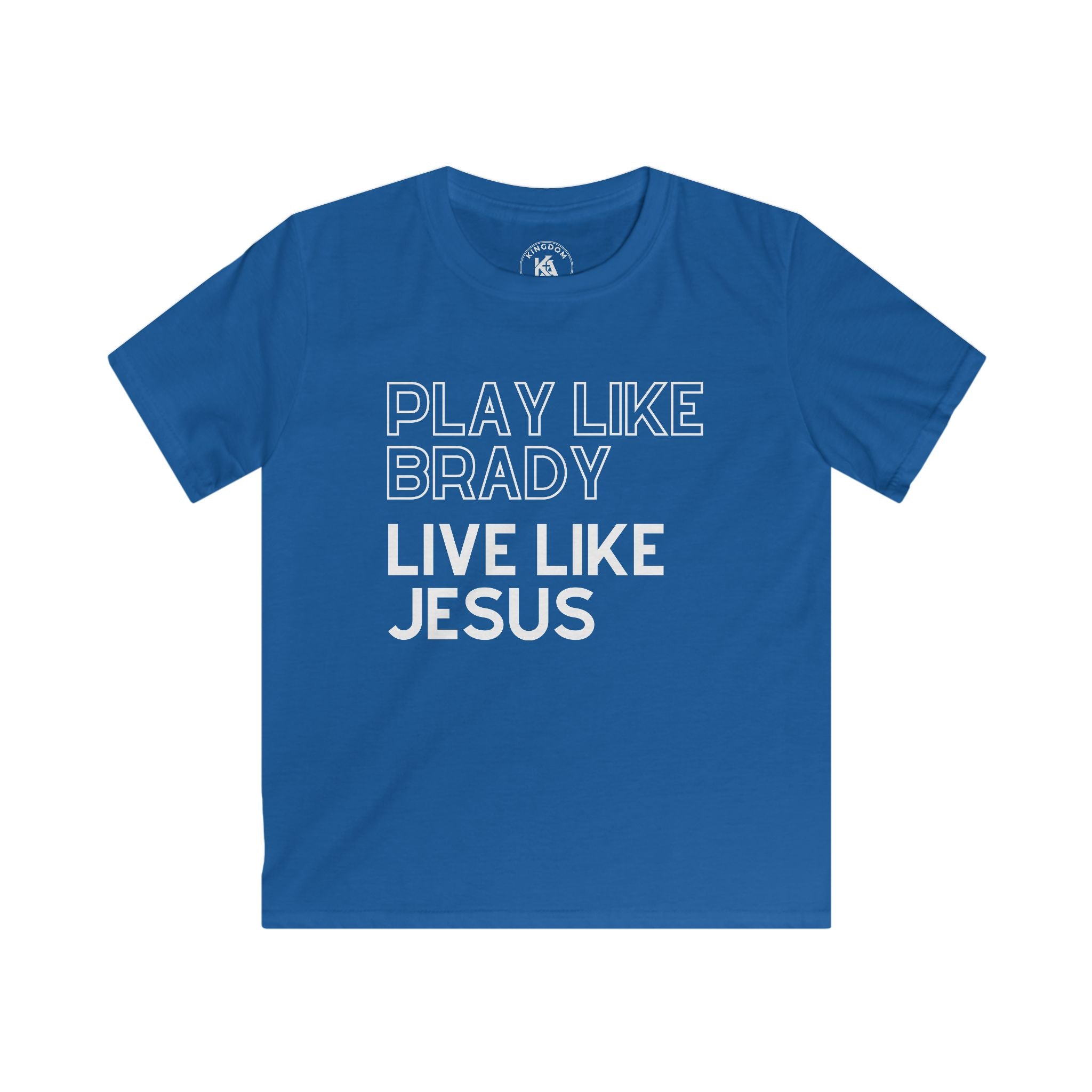Play Like Brady Live Like Jesus | Youth Football T-Shirt