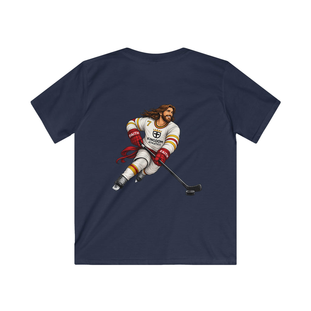 Jesus is My Enforcer | Youth Hockey Athletic Tshirt