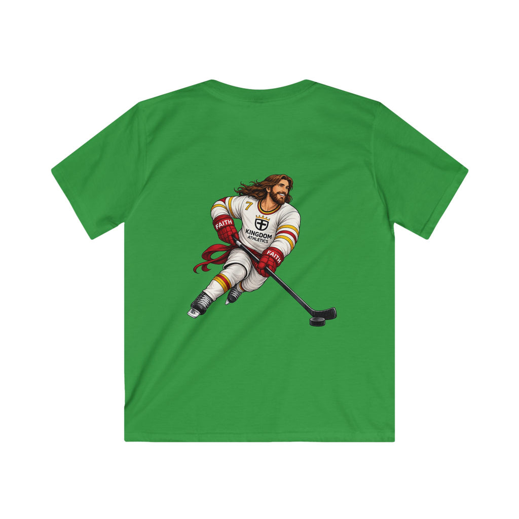 Jesus is My Enforcer | Youth Hockey Athletic Tshirt