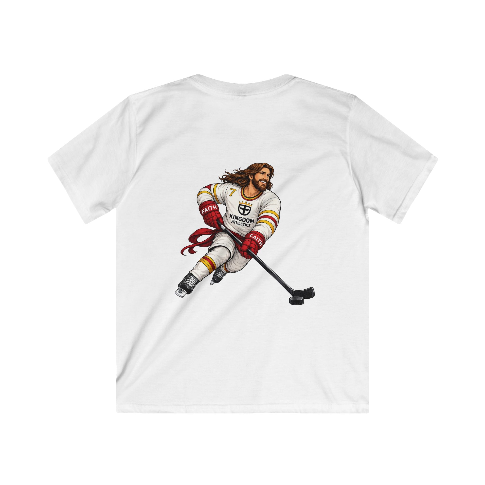 Jesus is My Enforcer | Youth Hockey Athletic Tshirt