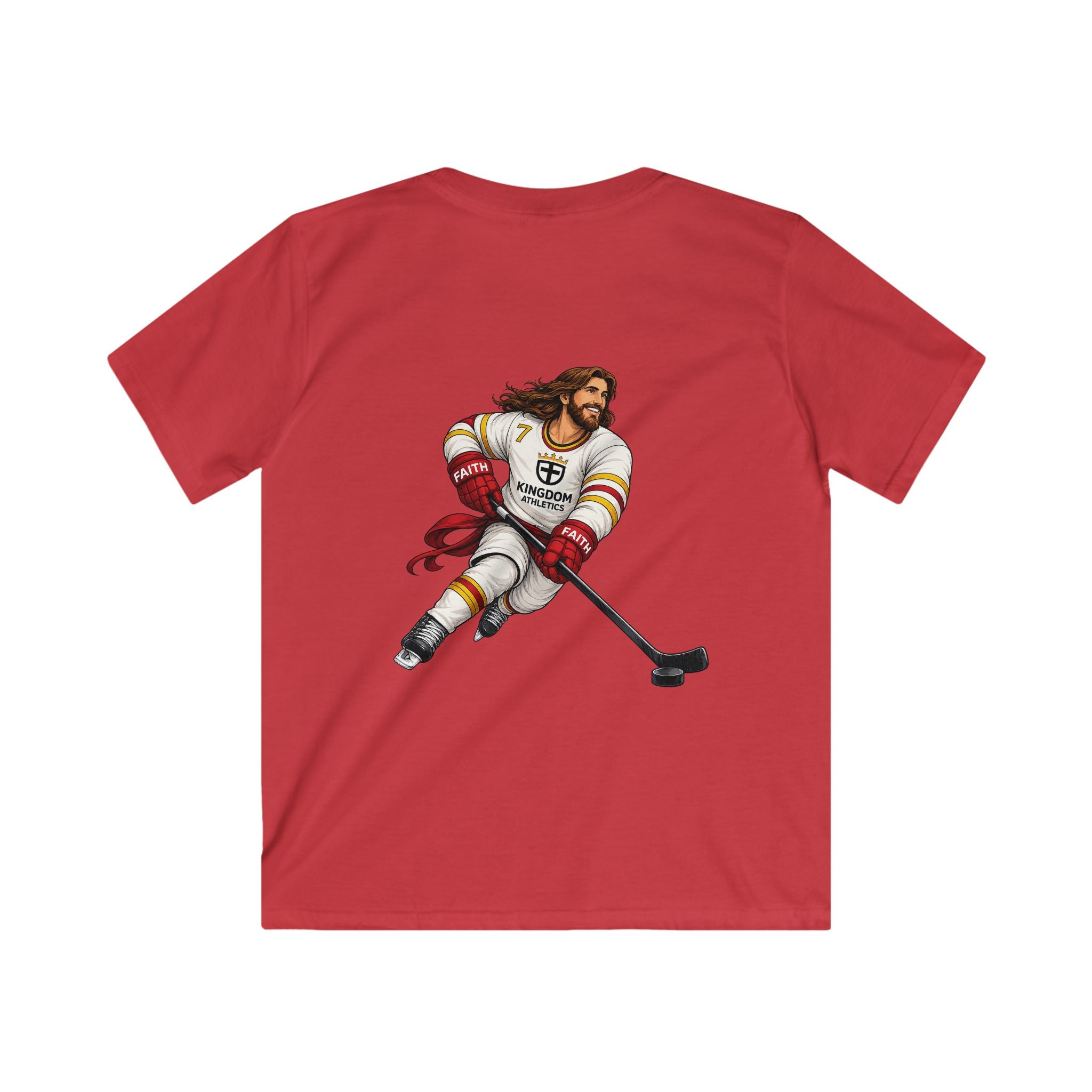 Jesus is My Enforcer | Youth Hockey Athletic Tshirt