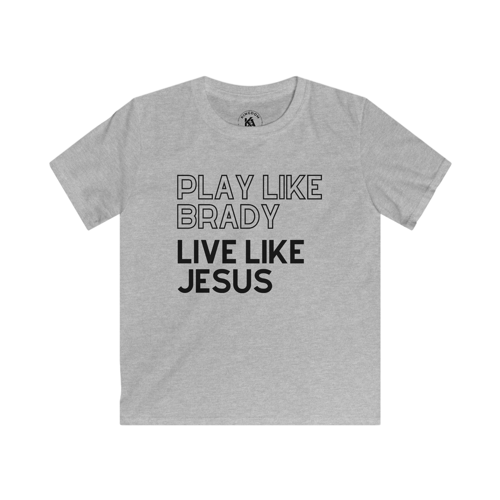 Play Like Brady Live Like Jesus | Youth Football T-Shirt