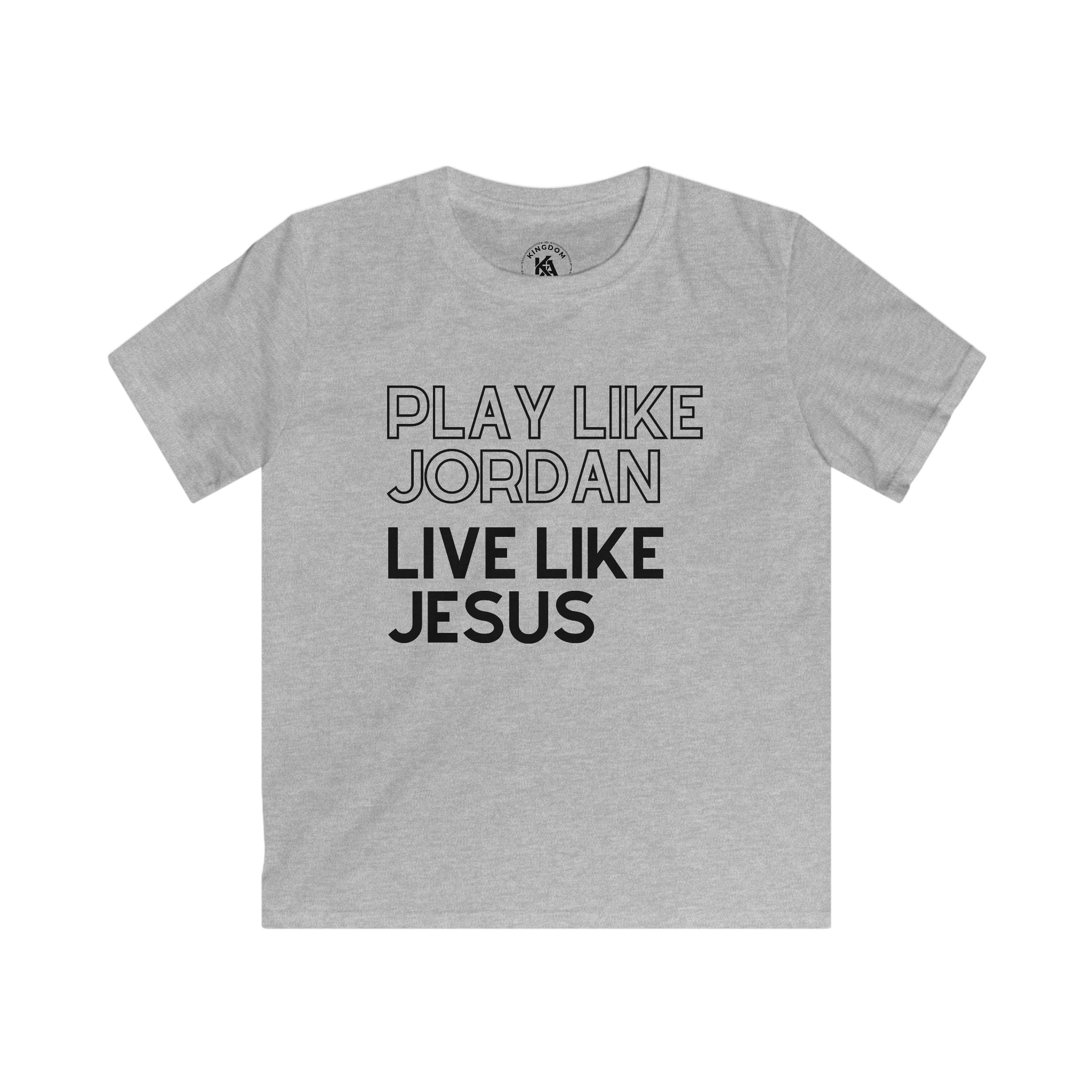Play Like Jordan Live Like Jesus | Youth Basketball T-Shirt
