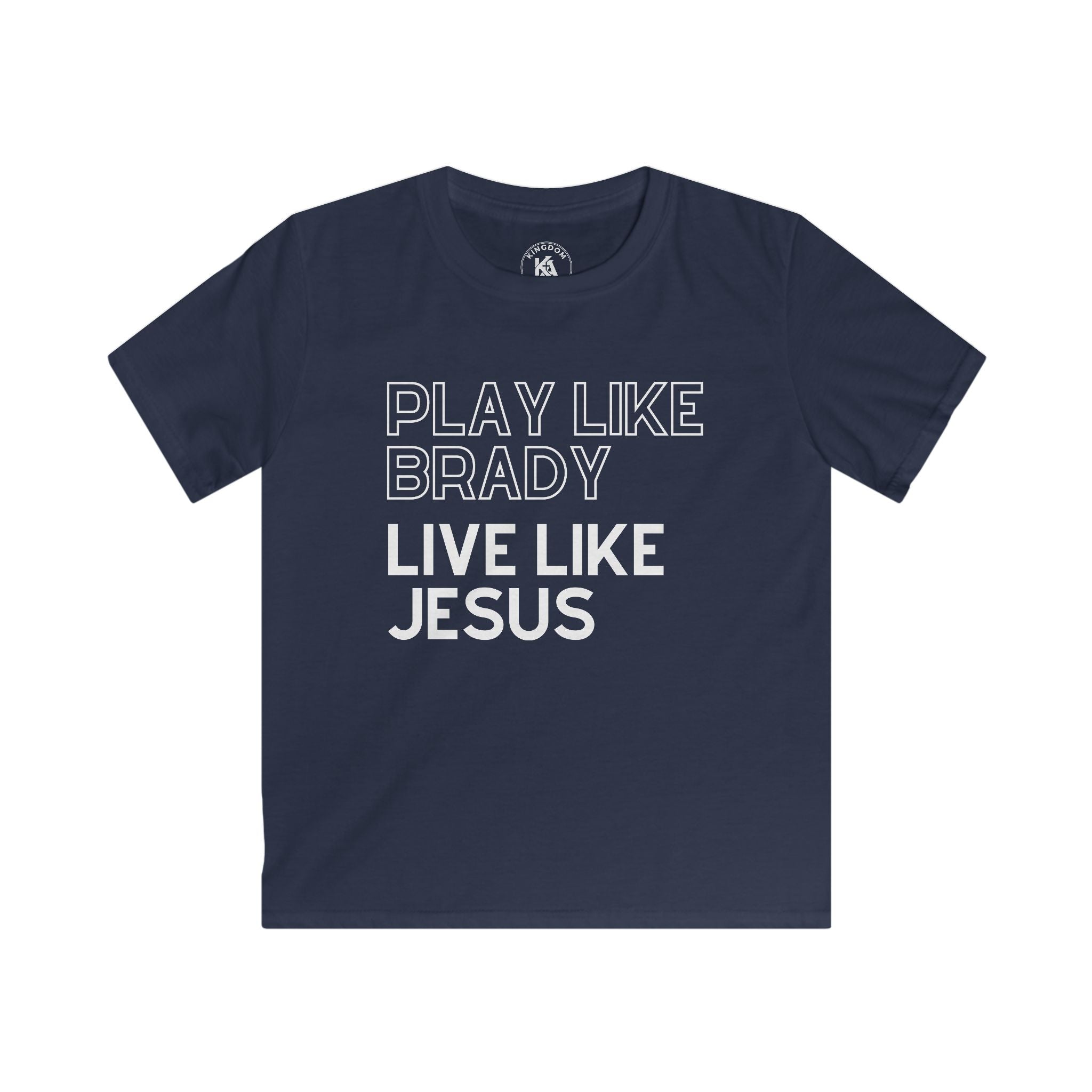 Play Like Brady Live Like Jesus | Youth Football T-Shirt